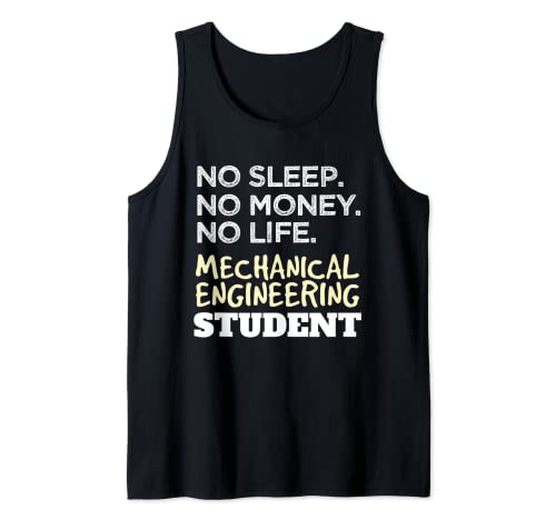 Sleep Money Life Mechanical Engineering Student Camiseta sin Mangas