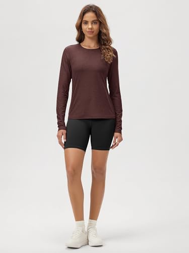 Image of ODODOS Women's Long Sleeve T-Shirt - Ultra Soft odSTRATUM Tech Performance Top UPF 50+ Breathable Crew Neck Pullover