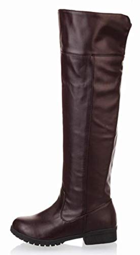Ace Shock Men's Cosplay Boots Knee High Equestrian Boots Costume Shoes (10.5, Brown) #TOP1