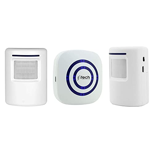 Image of IFITech Wireless PIR Motion Sensor Security Door Alarm with 38 Chime Tunes, 4 Adjustable Volume & LED Indicators for Home, Office, Shop, Hotel or Other Buildings