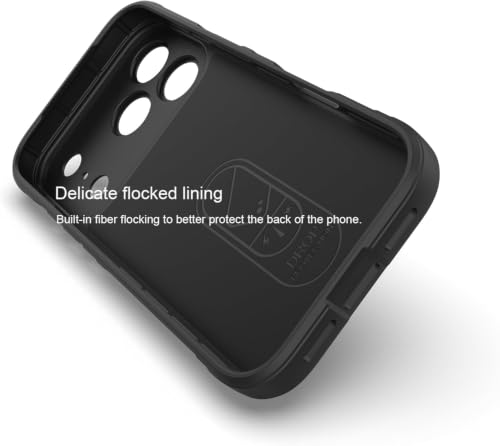 Image of ShieldTech AirGuard Series Back Cover Case for Apple iPhone 17 Pro | Microfiber Lining | Airbag Cushion Drop Protection | Shockproof Silicone Cover Case | Anti Slip Grip - Black for iPhone 17 Pro