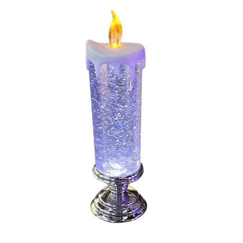 Bougie LED à paillettes sans flamme ni fumée pour décoration de Noël sans danger