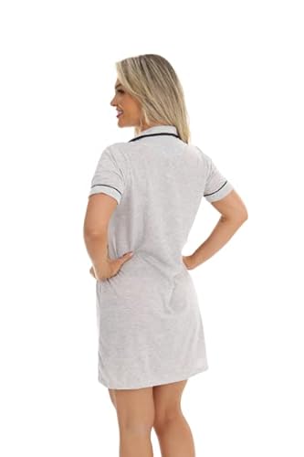 Camisola FB Americana Luxo Aberta Amamentação Blogueira pijama inverno com botões malha pos cirurgic