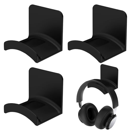 3 Pieza Soporte Auriculares de Silicona, Soporte para Auriculares Pared Con Fuerte Adhesiva, Gancho Sujeta Colgador Auricular debajo Escritorio Mesa, Adhesivo Stand for Controller, Gaming Headphones