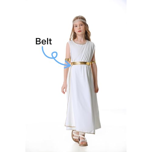 Disfraz blanco de toga griega para niñas 5-6 años miniatura 3