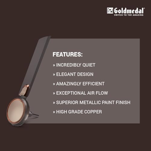 Image of Goldmedal Senora 1200 mm BEE Certified Star Rated Decorative Ceiling Fan | Anti Dust| High Air Delivery| High RPM | 2 years Warranty (Chocolate Gold)