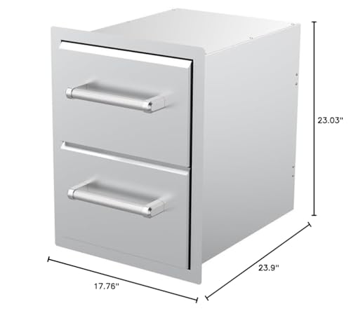 Image of SPIRE Vertical Built-in Double Drawers, Stainless Steel, Universal Mount