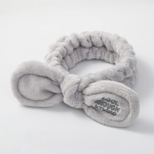 Ladfrol ヘアバンド かわいい ウサギ耳 ヘアキャップ 超吸水 伸縮性 お風呂 化粧 レディース 洗顔ヘアバンド 可愛い ヘアターバン ふわふわ カラフル 洗顔バンド マイクロファイバー 髪飾り ヨガ 旅行用(2個入) (F)