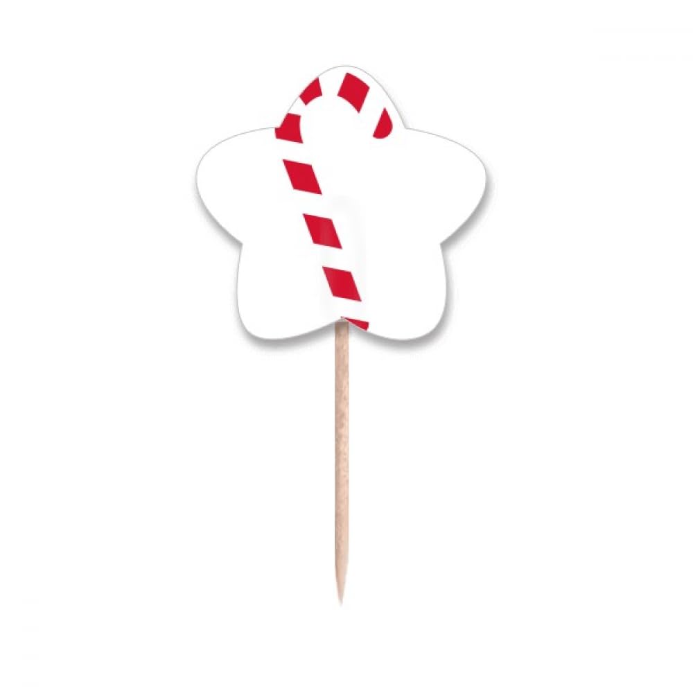 Piques à cupcakes drapeau étoile rouge Mas Crutch pour décoration de gâteaux de fête