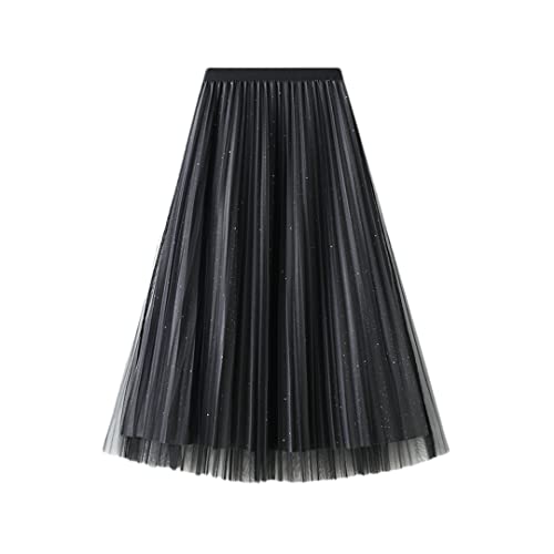Jupe mi-longue en tulle confortable taille élastique pour sublimer la silhouette