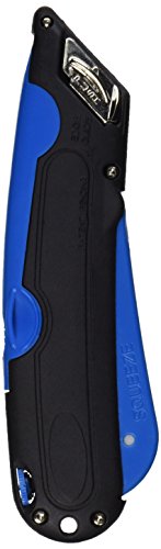 COSCO 091508 Easycut Cutter Knife w/Self-Retracting Safety-Tipped Blade, Black/Blue - Thumbnail 2
