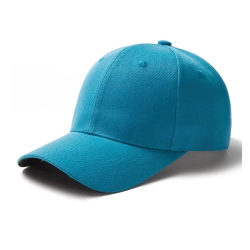Gorra de béisbol ajustable hombre mujer visera curvada lisa azul lago