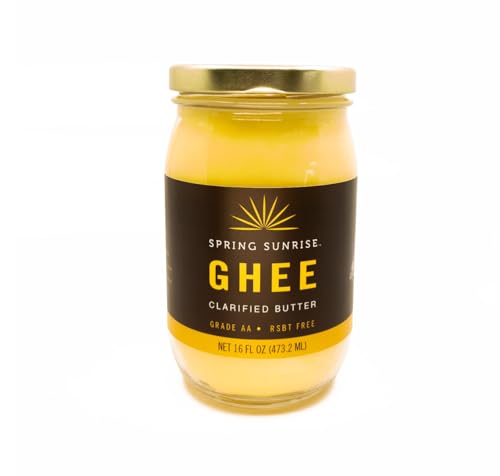 Spring Sunrise Classic Ghee 16 oz - Clarified Butter, rBST Free, Certified Kosher, Ghee for Cooking & Baking - Gluten & Lactose Free