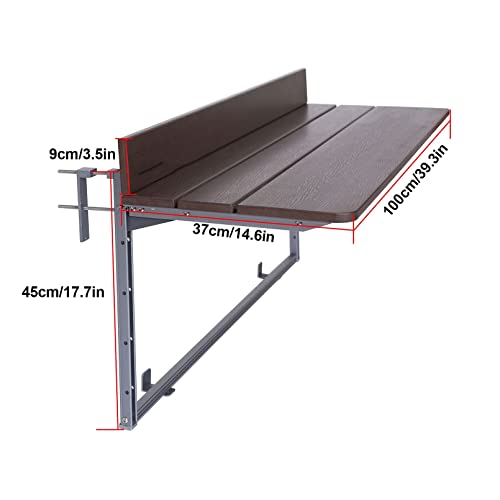 Table de Balcon Suspendue Résistante aux Intempéries et Rouille