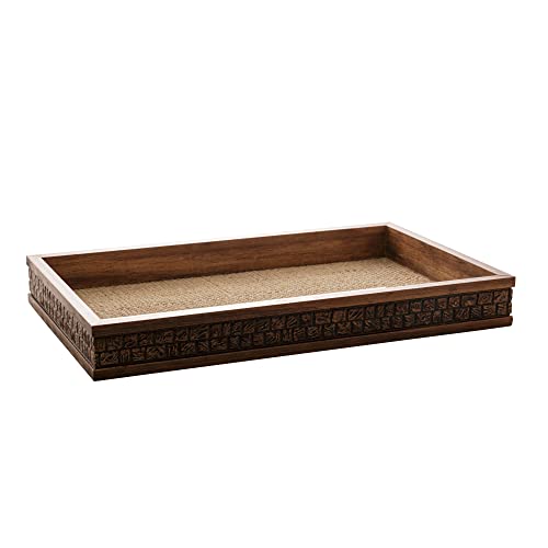BANDEJA MADEIRA COQUINHO COM SISAL 38x24x4CM NATURAL