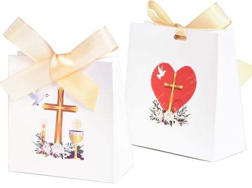 30 Boîte Dragées mariage Communion Baptême – 30 Boîtes Cadeaux + 1 Ruban – Bonbonnière Baptême Fille Garçon Décoration Événement cadeau pour invités