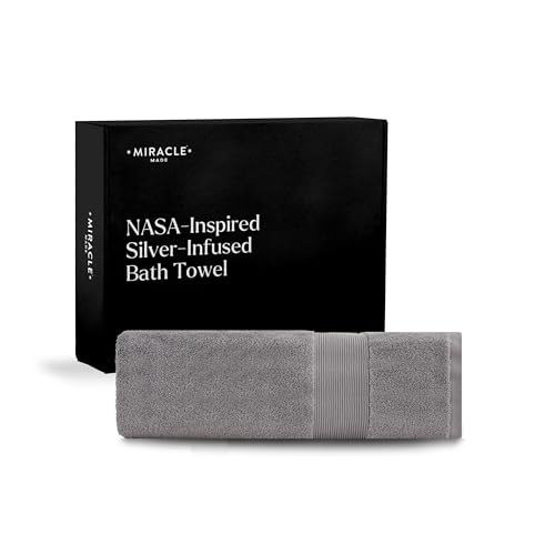 Miracle Made Bath & Shower Towel - Premium 100% Cotton Natural Silver Gift Bath Sheets Fade Resistant Highly Absorbent Quick Drying