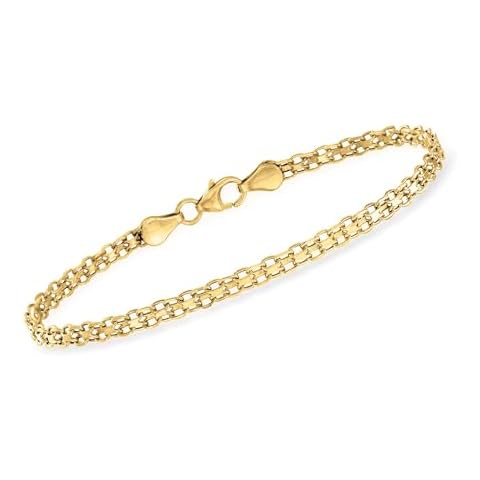 RS Pure by Ross-Simons Italian 14kt Yellow Gold Bismark-Link Bracelet. 7 inches Cover