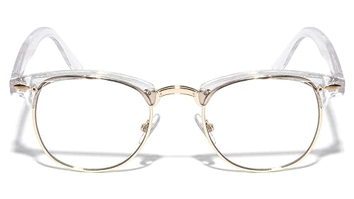 Dweebzilla Transparent Horn Rimmed Square Classic Retro Sunglasses with Clear Lenses2