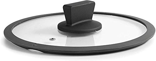Lacor 27436 Coperchio in vetro con flangia in silicone, 36 cm