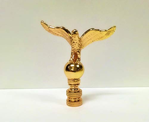 Image of Lamp Finial-EAGLE ON ORB-Polished Brass Finish, Highly detailed metal casting