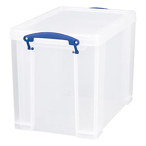 Image of Really Useful Box 19 Liter Plastic Stackable Storage Container with Snap Lid & Built-in Clip Lock Handles for Home & Office Organization, (10 Pack)
