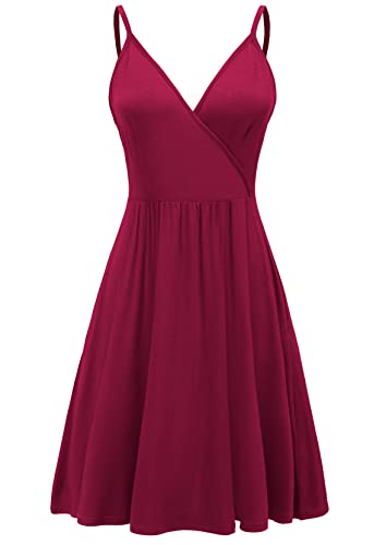 WEACZZY Womens Summer Dress Floral Spaghetti Strap Sleeveless V-Neck Casual Swing Sundress with Pockets - Image 4