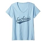 donna maglia da baseball san antonio texas sport bandiera dello stato maglietta con collo a v