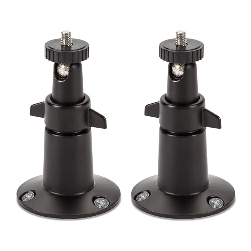 Image of Wasserstein Adjustable Metal Wall Mount for Arlo Essential 1st /2nd /3rd Gen /Go 2 /Arlo Pro /3 /4 /Pro 5S 2K /Pro (6th Gen) /Ultra /Ultra 2 /Ultra (3rd Gen) & Ring Stick Up Cam (Battery /Plug-In) (2-Pack, Black)
