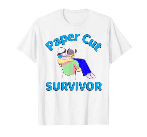 Paper Cut Survivor Vintage Funny Oddly Specific Humor T-Shirt