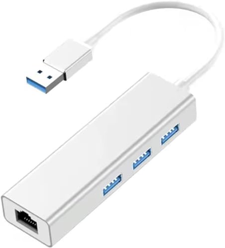 Image of USB HUB USB Hub to 3 USB 3.0 & Gigabit Ethernet LAN RJ45, Network Adapter Compatible with MacBook Air /Pro (2009-2015), Surface, Chromebook, More Type A Devices, Stable Driver (USB to RJ45 HUB)
