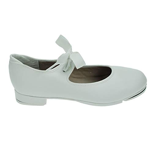 Capezio Girls Shuffle Tap Shoe (356C) -WHITE -Child 13