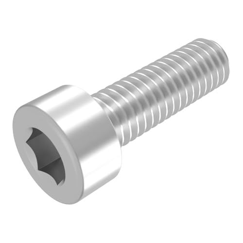 SECCARO Tornillo cilíndrico M2,5 x 10 mm, acero inoxidable V2A, VA A2, DIN 912/ISO 4762, hexágono interior, rosca completa, 20 unidades