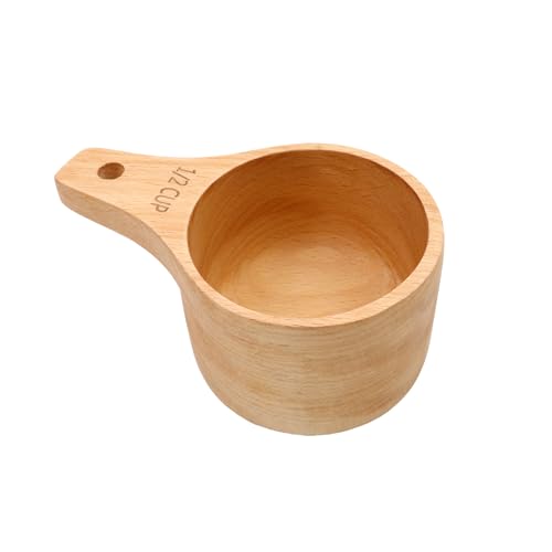 Vaso medidor de madera 1/2 taza para cocina y repostería miniatura 4