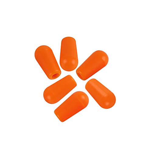 FLEOR Perillas de interruptor de palanca de 3 vías Puntas de interruptor de plástico 4 mm para interruptor de palanca selector de guitarra de pastilla, paquete de 6, naranja