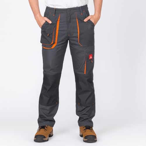 Hose Schutzhose Arbeitskleidung Arbeitshose URG-A [260g/m2], Graphit/Orange, 52 EU