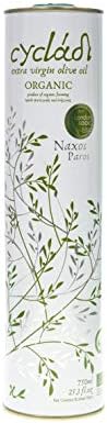 Organic Cycladi Premium Cold Pressed Pure Extra Virgin Olive Oil from Greece, for Salads, Vegetables, Cheese and All Sorts of Foods Exceptional Taste and Aroma (BIO Cold extracted - Greek) 750ml…