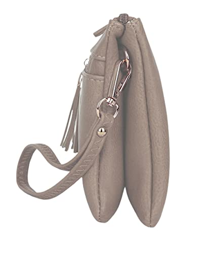 Image of Solene Women's Lightweight Multi Compartment Wristlet Clutch Wallet Crossbody Bag