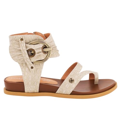 Sandale Chattawak femme ajustée pour pieds fins en coloris sable 40 EU