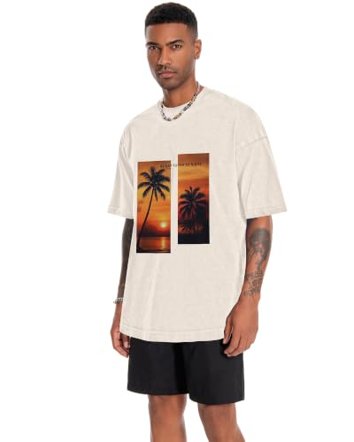 Image of Oversized Tshirts for Men Short Sleeve Vintage Washed Basic Loose Tees 2026