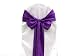 Purple Satin Wedding Chair Sash Bows (Set of 10)