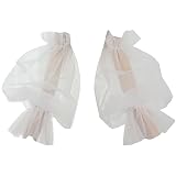 Removable Puff Sleeves for Wedding Dress Tulle Detachable Sleeves Add On Wedding Gift Bridal Accessories (White)
