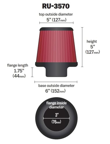 K&n Ru-3570 Universal Rubber Car Filter