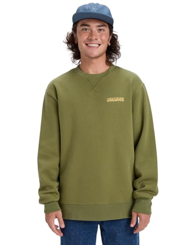 Quiksilver   Jersey de Forro Polar Salt Water Graphic Crew, Color Verde