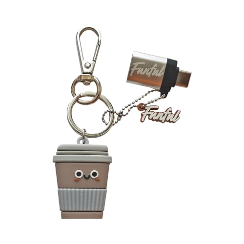 Funful [2En1] Pendrive + Llavero Original De Café Para Animarte Con Buenas Decisiones, Memoria Usb Con Adaptador Usbc De 32 Gb - Llaveros/Pendrive Originales Para Regalar, Regalos Niñas Y Mujer
