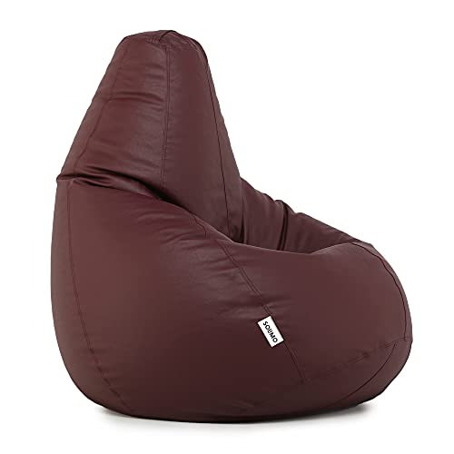 Image of Amazon Brand - Solimo XXXL Bean Bag Cover Without Beans (Brown) XXXL Bean Bag Cover (Maroon)