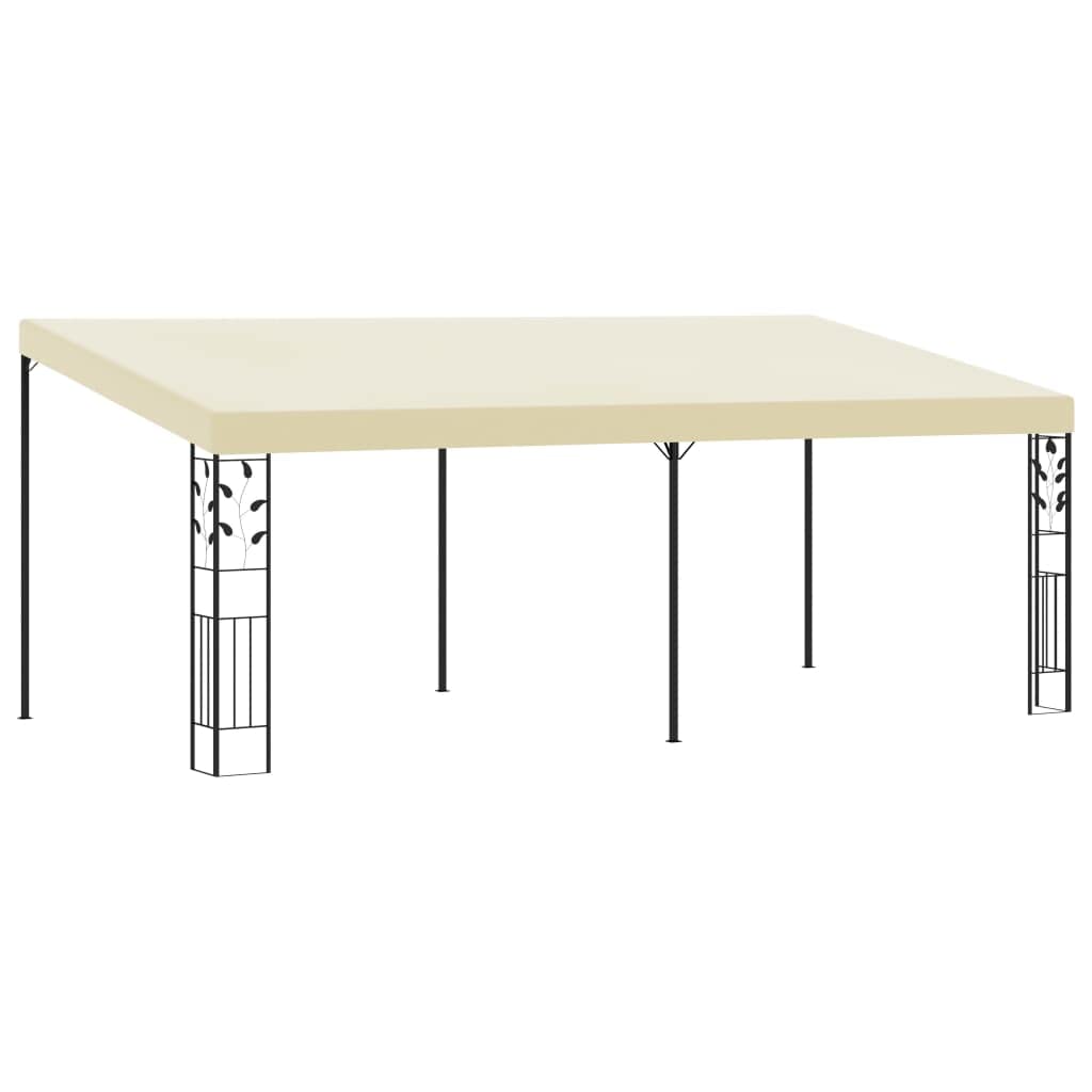 Gazebo a Parete 6x3x2,5 m Crema,Gazebo Pergola Con Telo Impermeabile Richiudibile E Struttura Rettangolare In Acciaio Inossidabile Ad Alta Densità, Per Arredo Giardino, Terrazzo e Attività Comme