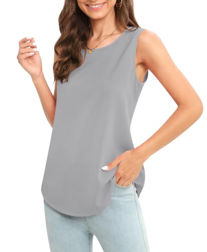 Image of Women's Sleeveless Chiffon Tank Top Business Casual Blouse Tunic Top