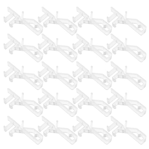 TOYANDONA 24 Pièces Lot de Clips de Cantonnière Transparents en Plastique Design Caché pour Stores Horizontaux, Fixation Sécurisée et Solide, pour Maison et Bureau