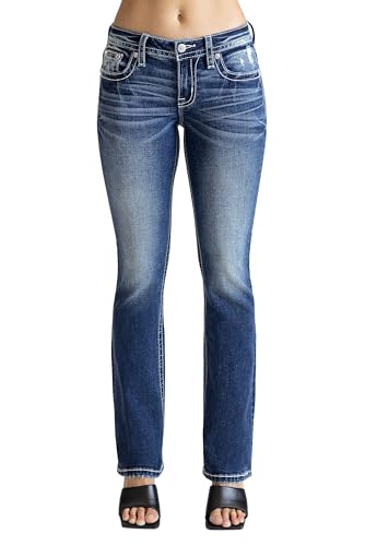 Miss Me Women's Aztec Embroidered Diamond Mid-Rise Bootcut Jeans2